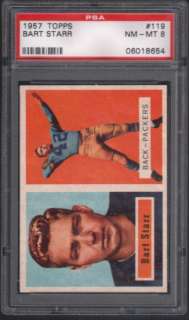 BART STARR 1957 57 TOPPS #119 RC ROOKIE PACKERS PSA 8 NM MT   