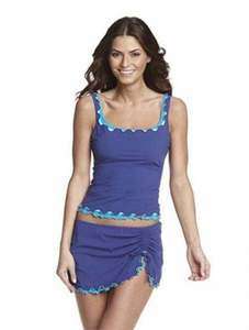   Profile Aqua Skirted Tankini 12 D cup Swimsuit 34D Cup 12 NEW NWT