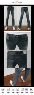 Mens Straight Korea Vintage Style Slim Fit Jeans Denim Pants 28~32 