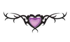 Temporary Tattoo [5023] Tribal Purple Heart  