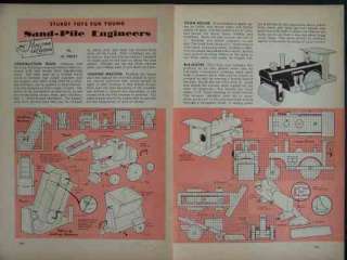 Bulldozer & Steam Roller 1943 HowTo PLANS Sand Toys  