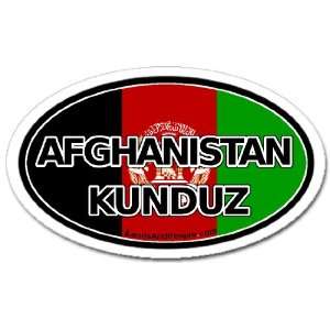 Afghanistan Kunduz and Afghan Flag Car Bumper Sticker Decal Oval