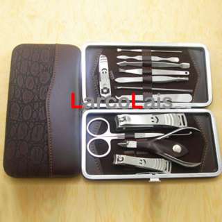 12 in 1 Manicure Grooming Set Nail Clipper Leather Case  