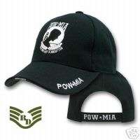 BLACK POW MIA PRISONERS OF WAR HAT HATS CAP CAPS  