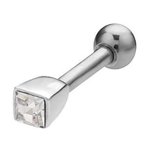   Square Cut CZ .925 Sterling Silver Cartilage Earring Stud Jewelry