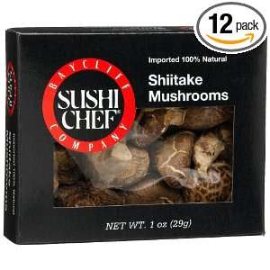 Sushi Chef Shiitake Mushrooms, 1 Ounce Boxes (Pack of 12)  