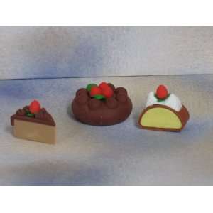  Erasers Imported From Japan   Dessert Chocolate Strawberry Whole 