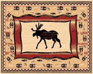 Lodge Moose Western Themed 5X8 Area Rug, Carpet Great Gift Idea  