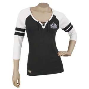   Angeles Kings Womens 3/4 Sleeve Rib Henley T Shirt