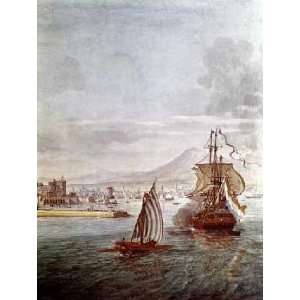  Port of Naples by Gasper van Wittel. Size 16.75 X 22.00 