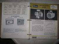 70s Onan ALL Products & Specs Manual Engines Generators  