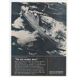  1972 Boeing Aerospatiale Navy Ship Exocet Missile Print Ad 