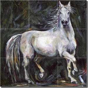  White Mare by Diane Williams   Horse Equine Glass Tile 