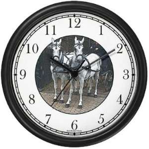  Horse Team   Two White Horses Wall Clock by WatchBuddy 