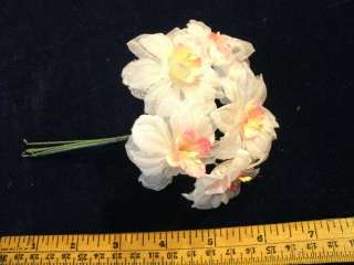 Vintage Millinery Flower Velvet Chiffon White Lot KD4  
