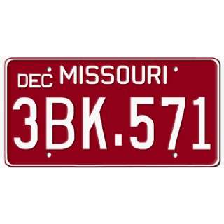 1963 MISSOURI STATE PLATE  EMBOSSED WITH YOUR CUSTOM NUMBER  