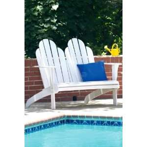  White Outdoor Patio Woodstock Loveseat Bench Patio, Lawn 