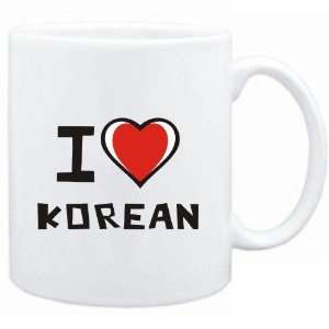 Mug White I love Korean  Languages