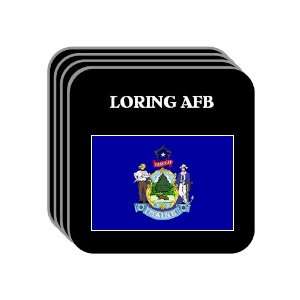 US State Flag   LORING AFB, Maine (ME) Set of 4 Mini Mousepad Coasters