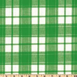  56 Wide Cotton Plaid Shirtin Diego Green/White Fabric By 