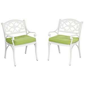   Styles Biscayne Arm Chair Pair in White with Cushion