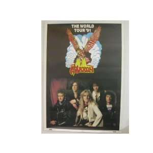  Saxon Promo Poster Band Shot World Tour 91 Everything 