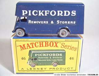 Matchbox RW No.46B Removal Van dark blue 2line decal  