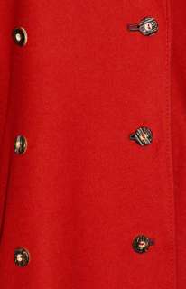 RED WOOL German Winter Swing Dress COAT CAPE/36/12 14 L  