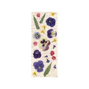  Lifes Journey Pansies Embossed Stickers