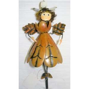  Brown Flower Dress Metal Garden Fairy Gift Stake Patio 