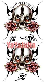 Sheets Rose & Skeleton Color Temporary Tattoos Lot G  