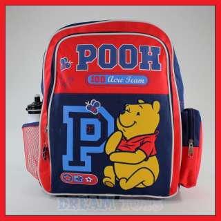 16 Disney Winne the Pooh Red Backpack Boys Bag School  