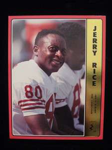 1992 Jerry Rice 49ers Intimidator Bio Sheet Gold #80  