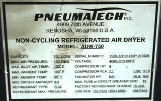 Pneumatech ADW 750 Non Cycling Refrigerated Air Dryer  