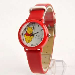   Round Face Quartz Wristwatch Artificial Leather Band Red Toys & Games
