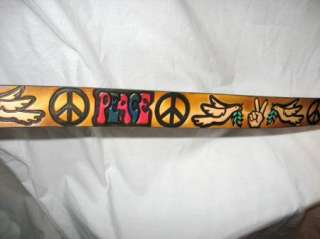 PEACE SIGN AND DOVES LEATHER BELT SIZE 30 NEW  