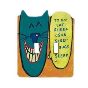  Kitty To Do List Switch Plate / 2 Toggle