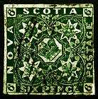 Nova Scotia #5 Six Pence 1857 Dark Green VF Used Rare