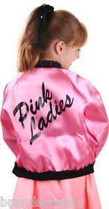 Childs 50s Pink Ladies Girls Poodle Jacket Costume  