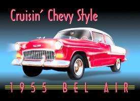 Chevy Chevrolet 55 Bel Air Car New Vintage Tin Sign 728  