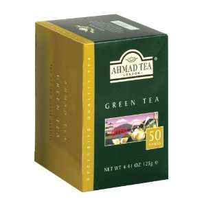 Ahmad Green Tea, 50 Count 4.41 Ounce Packet  Grocery 