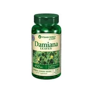 Damiana Leaves 450 mg. 100 Capsules