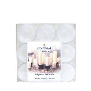  Tealights Colonial Candle, White Unscented