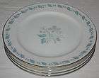 lot of 5 dinner plates abalone china sky flower blue gray grey 