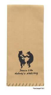 Dance Like Nobodys Watching ~ Bear Dance Cotton Dish Towel 