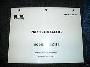 Kawasaki 60ZIII 60Z III Loader Parts Catalog manual  
