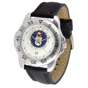 Air Force Falcons Suntime Mens Sports Watch w/ Leather Band   NCAA 