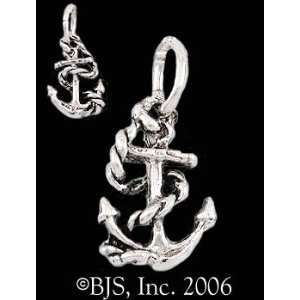   Silver Pirate Ship Anchor Charm   Pirate Jewelry 