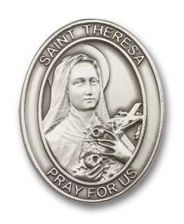 Antique Silver St Theresa Visor Clip Saint Protection  