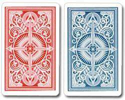 KEM ARROW RED/BLUE POKER PLASTIC PLAYING CARDS 2 DECKS JUMBO  